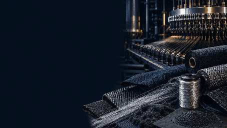 Technical textile fibers, fabrics and polymer processing equipment